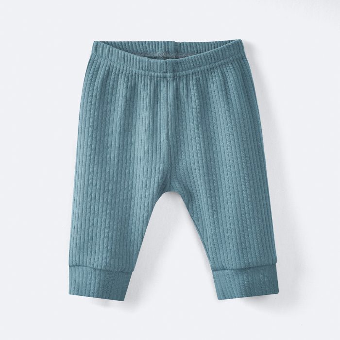 green ribbed baby pants