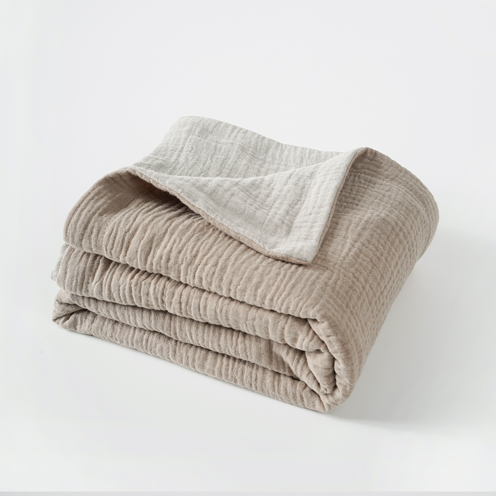 Custom 4 Layer Throw Blanket for Infant 100 Organic Cotton Crepe