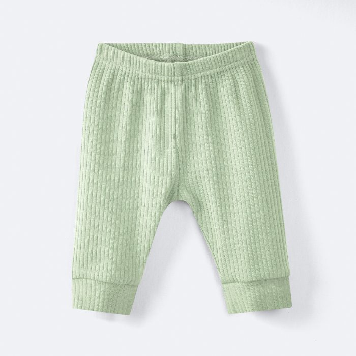 Light green ribbed baby pants