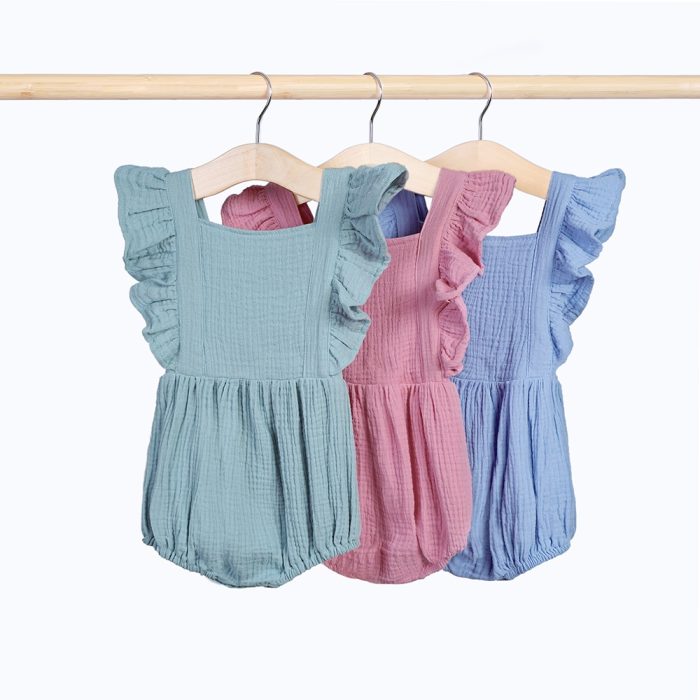 ruffled sleeveless baby girl bodysuit