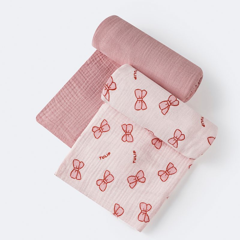 Two Layers Baby Cotton Soft Breathable Muslin Swaddle Blanket Newborn