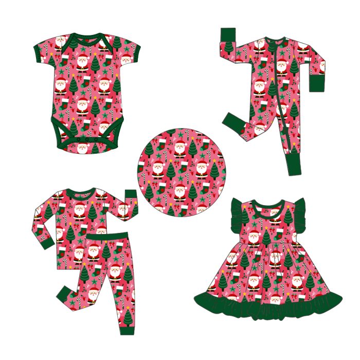 Custom Christmas themed printed baby clothes