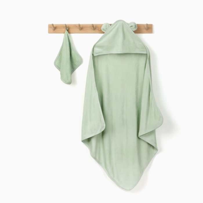 Custom 90*90 cm Organic Bamboo Terry 500 gsm Baby Hooded Towel