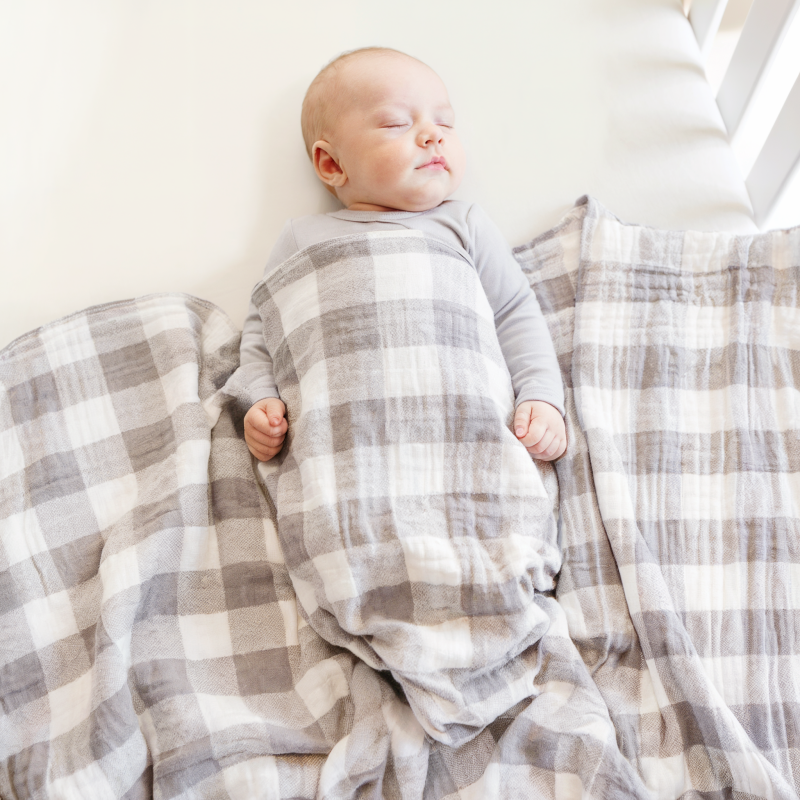 6 layers checkered baby muslin blanket 3