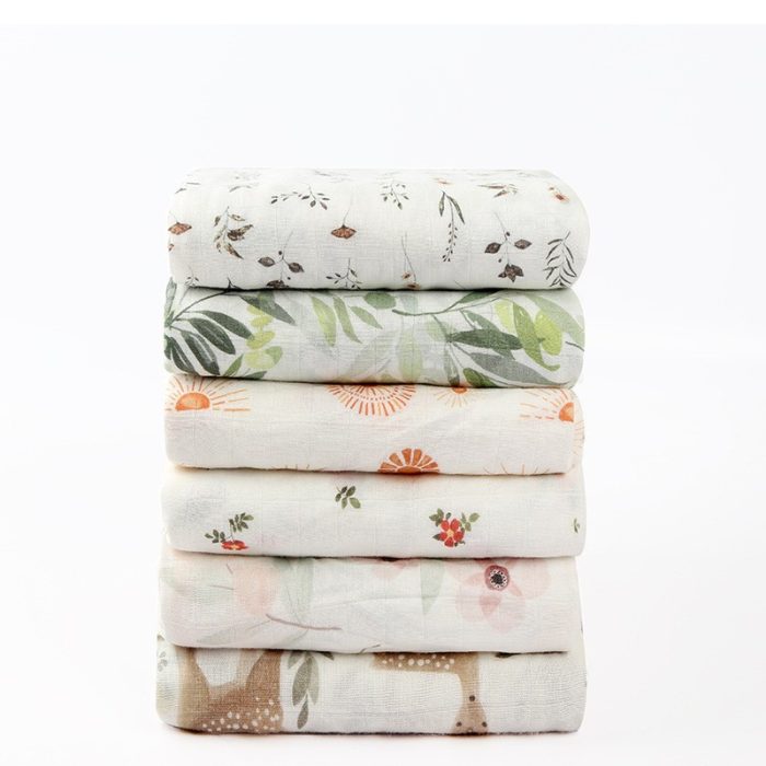 2 layer bamboo cotton baby muslin blanket