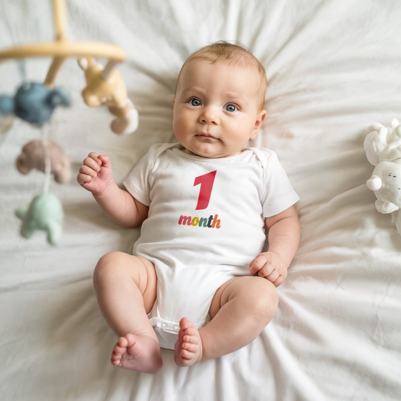 organic cotton milestone baby bodysuit (1)
