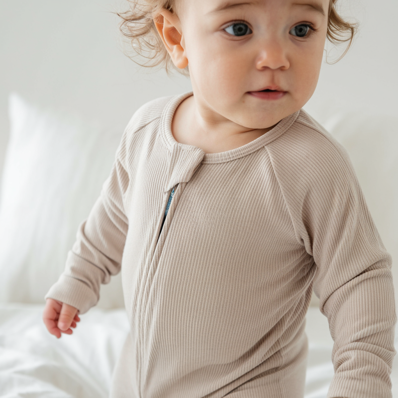 ribbed bamboo baby zipper romper (1)