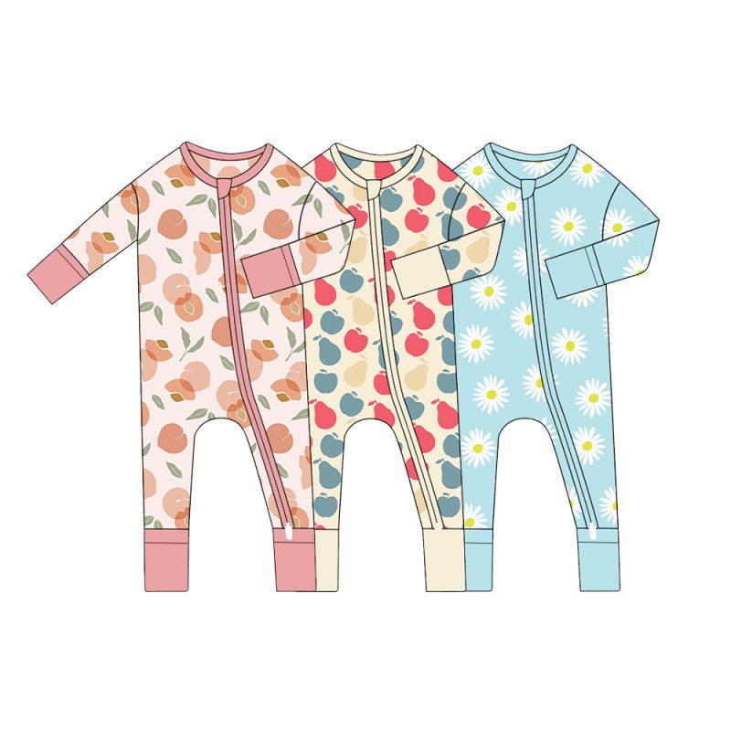 Custom printed bamboo baby pajamas