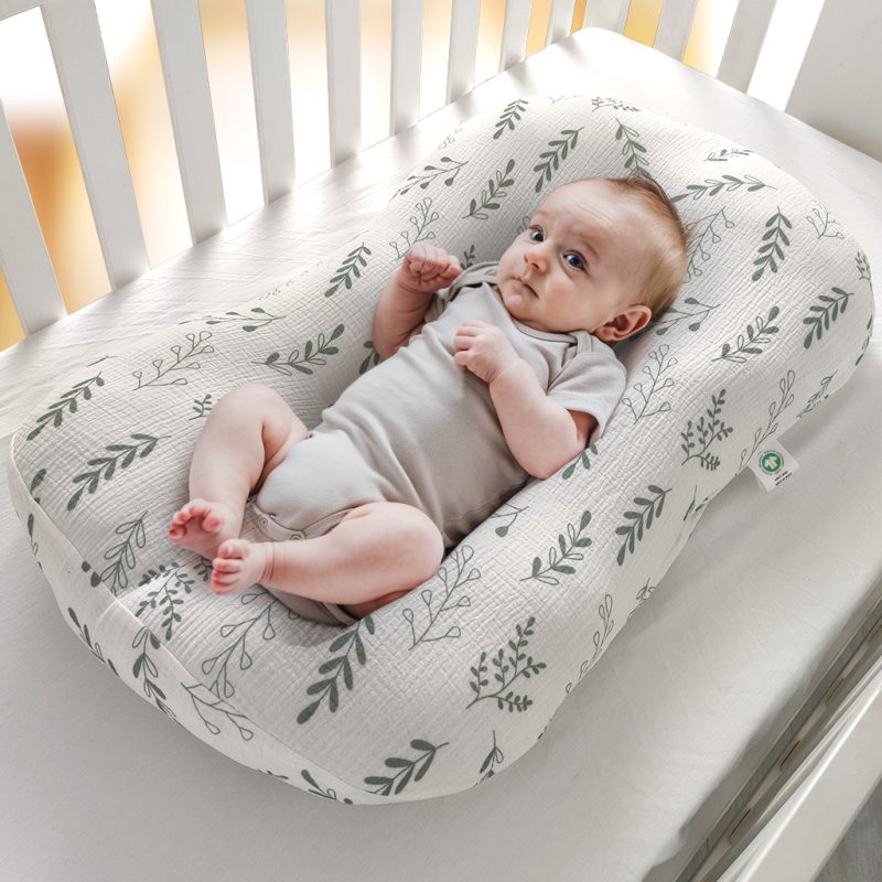 organic cotton muslin crepe baby lounger cover (10)