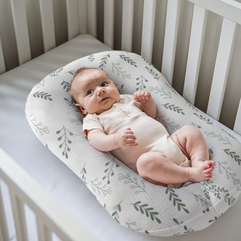 organic cotton muslin crepe baby lounger cover (9)
